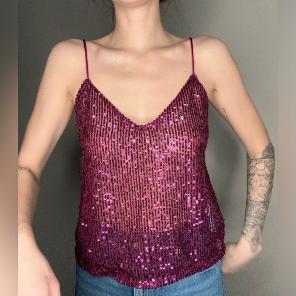 Zara Sparkling Pink Sequin Cami